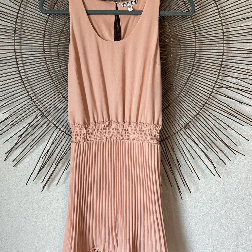 Express Peach Cinched Waist Dress